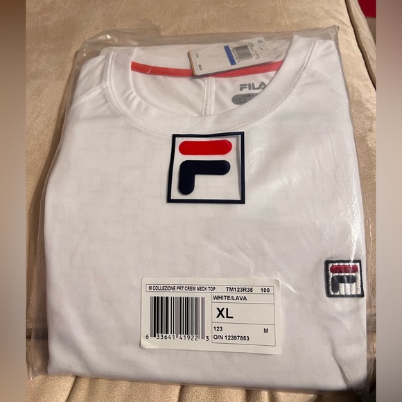 Men’s Fila Crew Neck Top White Size XL - Picture 1 of 4